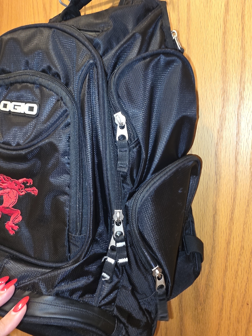 OGIO Black Backpack with Red Fireball Embroidered Logo - Picture 3 of 8